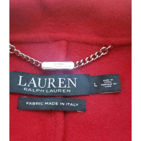 Lauren Ralph Lauren Women's Italian Wool Blend Long Coat  Pockets Excellent Cond - Picture 6 of 8